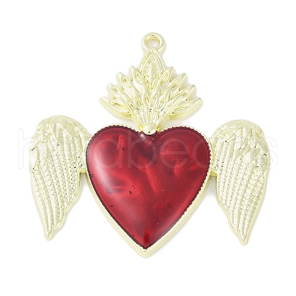 Rack Plating Alloy Enamel Pendants PALLOY-F018-28G-02-1