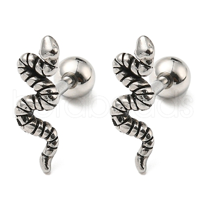 304 Stainless Steel Stud Earrings EJEW-Z034-17AS-1