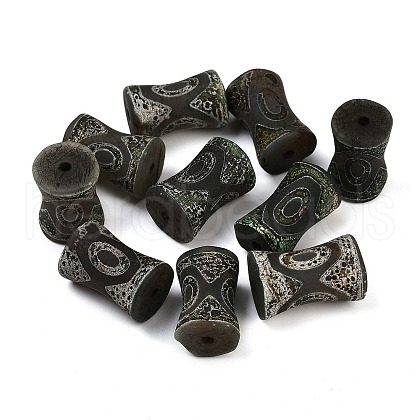 Tibetan Agate 3-Eye Beads G-U029-A01-1