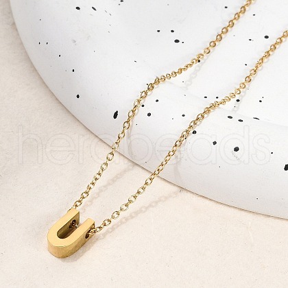 Ion Plating(IP) 304 Stainless Steel Pendant Necklaces NJEW-R050-01G-21-1
