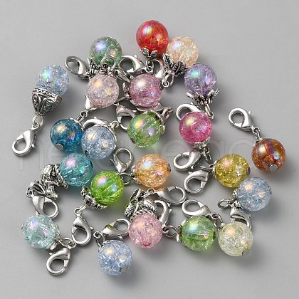 Crackle Plastic Round Pendant Decoration KEYC-CJC0001-01P-1