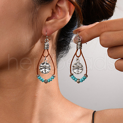 Alloy Synthetic Turquoise Dangle Earrings FS-WG12E90-16-1