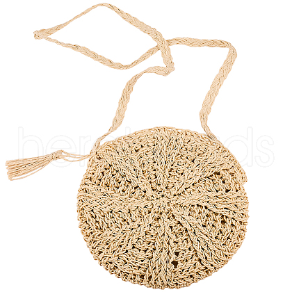 Beebeecraft 1Pc Papyrus Cotton Knitted Crossbody Bags AJEW-BBC0002-27B-1