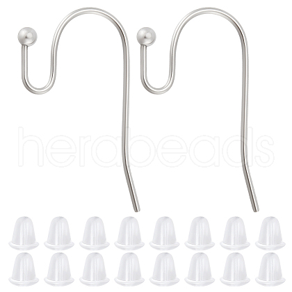 Beebeecraft 300Pcs 316 Surgical Stainless Steel Earring Hooks STAS-BBC0006-24-1
