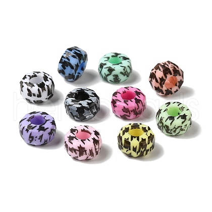 Opaque Printed Acrylic Beads OACR-H123-06-1