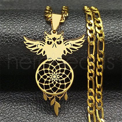 304 Stainless Steel Necklaces NJEW-Q338-13G-1