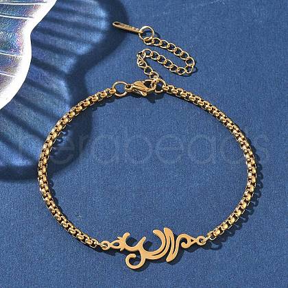 304 Stainless Steel Link Bracelets BJEW-Z107-01G-1