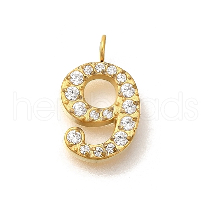 Ion Plating(IP) 304 Stainless Steel Micro Pave Cubic Zirconia Pendants STAS-H228-01G-09-1