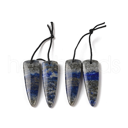 2Pcs Natural Lapis Lazuli Pendants G-A228-02A-1