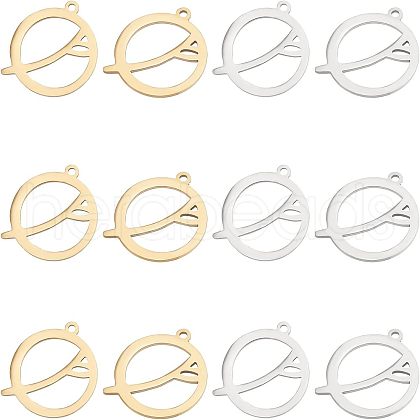 Unicraftale 12Pcs 2 Colors 201 Stainless Steel Pendants STAS-UN0035-67-1
