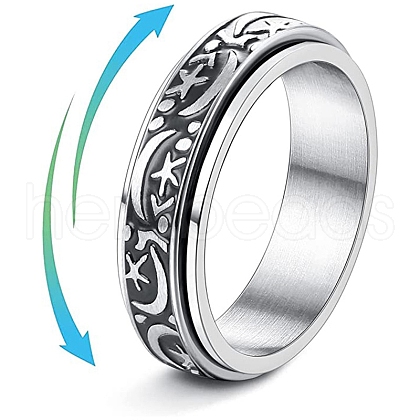 Rotatable Stainless Steel Finger Rings PW-WGFD7F6-03-1