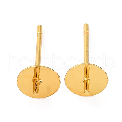 Brass Stud Earring Findings KK-D378-06G-1