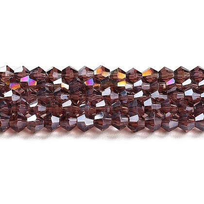 Transparent Electroplate Glass Beads Strands EGLA-A039-T6mm-B05-1