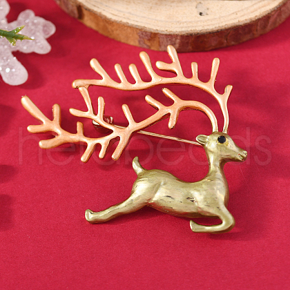 Christmas Theme Alloy Rhinestone Brooch Pin LK2414-5-1