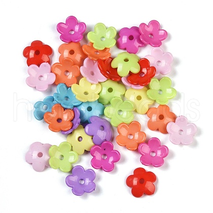 Opaque Acrylic Beads Caps OACR-B025-03-1