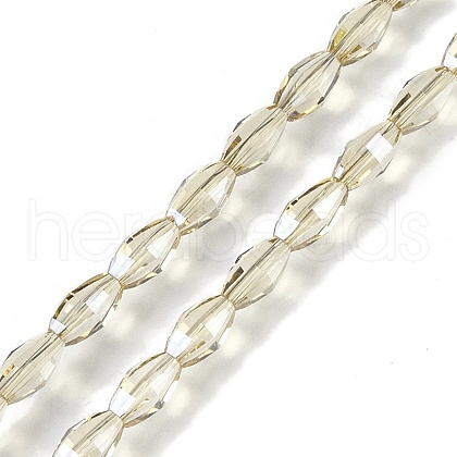 Electroplate Glass Beads Strands GLAA-Q101-03B-PL02-1