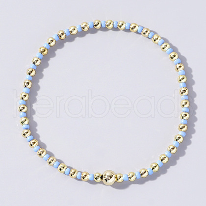 Bohemian Style Seed Beaded & Pearl Stretch Bracelet for Women XY5299-14-1
