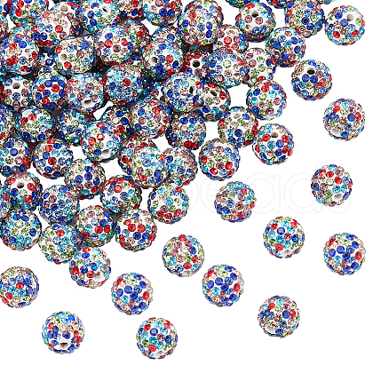  100Pcs Polymer Clay Pave Rhinestone Beads RB-PH0001-38A-1
