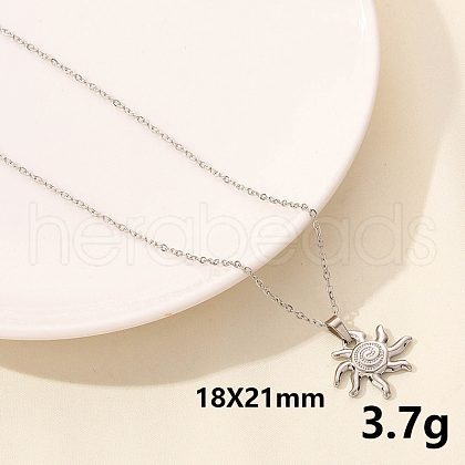 Non-Tarnish 304 Stainless Steel Sun Pendant Necklace JY7792-11-1