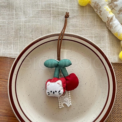 Sewing Cloth Dark Red Pendant Decorations PW-WGEB058-01-1