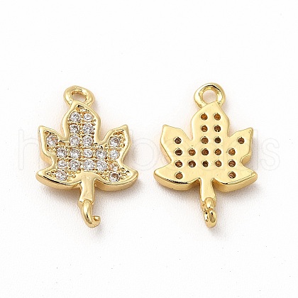 Rack Plating Brass Micro Pave Cubic Zirconia Charms ZIRC-M120-07G-1