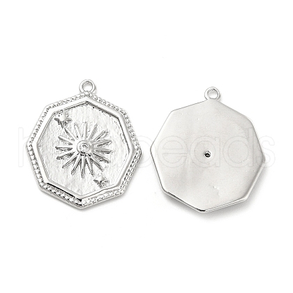 Brass with Micro Pave Clear Cubic Zirconia Pendants X-KK-B062-05P-1