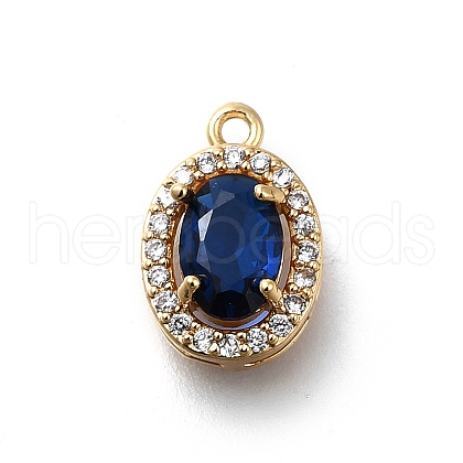 Brass Micro Pave Cubic Zirconia Pendants KK-D312-09G-04-1
