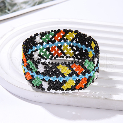 Bohemian Style Glass Seed Beaded Bracelets for Women FS-WGBF549-08-1