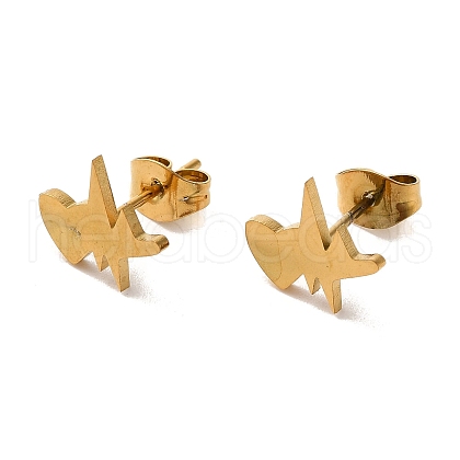 PVD Vacuum Plating 304 Stainless Steel Stud Earrings EJEW-Z040-54G-1