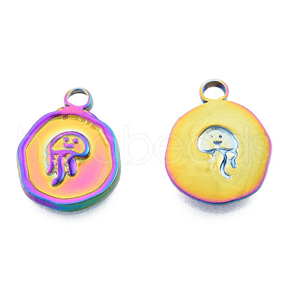 Ion Plating(IP) 201 Stainless Steel Pendants STAS-N098-244M-1