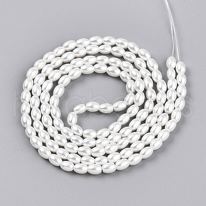 Baking Painted Pearlized Glass Pearl Bead Strands HY-T002-01C-01-1