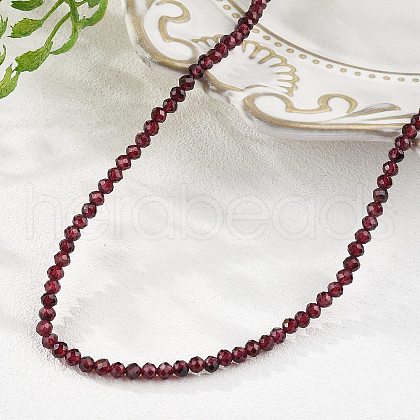 Natural Garnet Beaded Necklaces NJEW-K114-B-A04-1