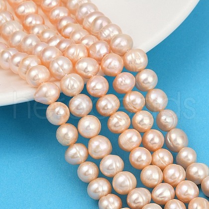 Natural Cultured Freshwater Pearl Beads Strands PEAR-I007-07X-09B-1