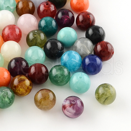 Round Imitation Gemstone Acrylic Beads OACR-R029-18mm-M-1