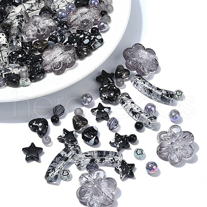 120Pcs 12 Styles Mixed Styles Acrylic Beads MACR-YW0003-05D-1