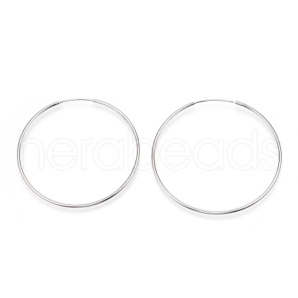 Anti-Tarnish Rhodium Plated 925 Sterling Silver Earring Hoop STER-T007-112P-1