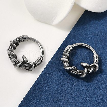 Snake 316 Surgical Stainless Steel Hoop Earrings EJEW-G416-27AS-1