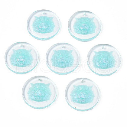 Transparent Resin Pendants RESI-N030-007D-1