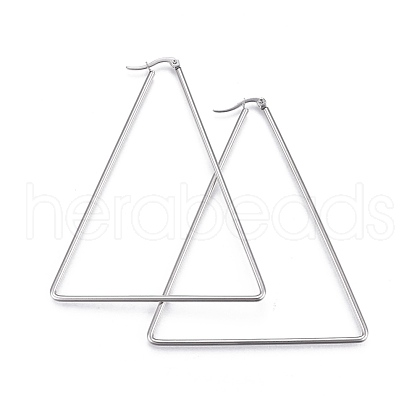 Tarnish Resistant 201 Stainless Steel Angular Hoop Earrings EJEW-A052-26B-1