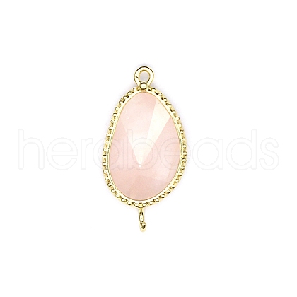 Natural Rose Quartz Connector Charms PW-WG24A41-06-1