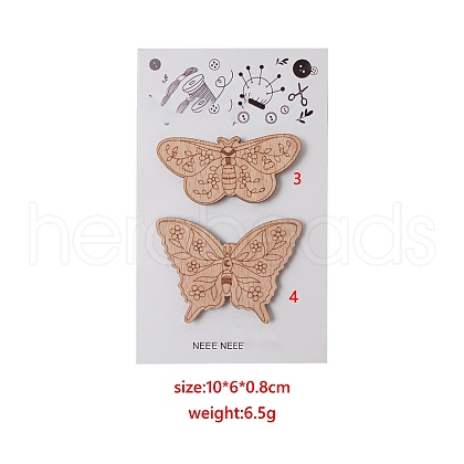 Butterfly Wood Magnetic Needle Pin PW-WG12162-02-1