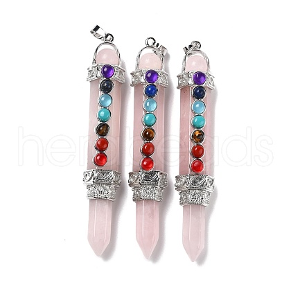 Chakra Theme Natural Rose Quartz Big Pendants G-I322-06P-02-1