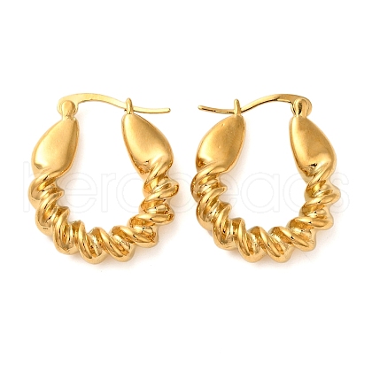 Real 18K Gold Plated 304 Stainless Stee Hoop Earrings EJEW-U009-02G-07-1
