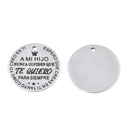 Non-Tarnish 201 Stainless Steel Pendants STAS-T064-38P-10-1