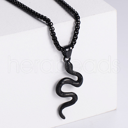 Fashionable Creative Stainless Steel Snake Pendant Necklace YP7517-3-1