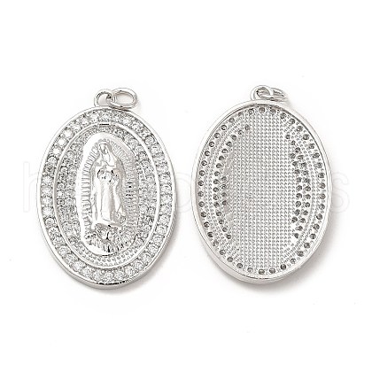 Brass Micro Pave Cubic Zirconia Pendants KK-E068-VB271-1-1