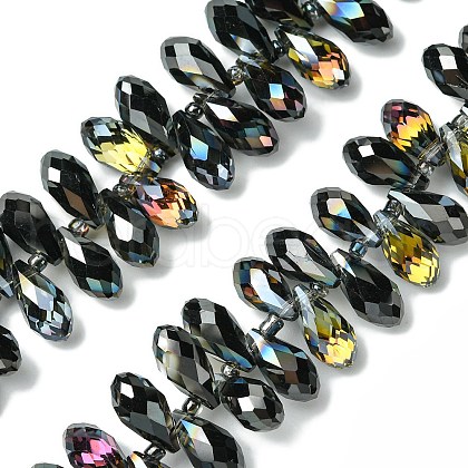 Transparent Electroplate Glass Beads Strands GLAA-K064-07A-HP01-1