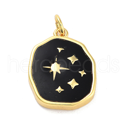 Real 18K Gold Plated Rack Plating Brass Enamel Pendants KK-M293-29G-04-1