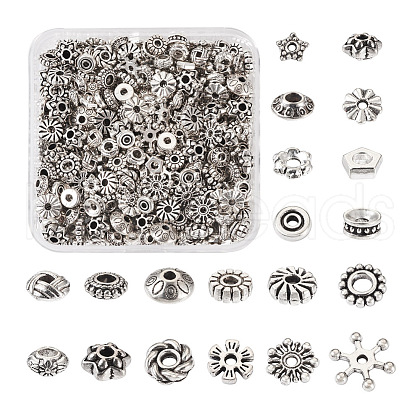 Kissitty 400Pcs 20 Styles Tibetan Style Alloy Spacer Beads FIND-KS0001-25-1