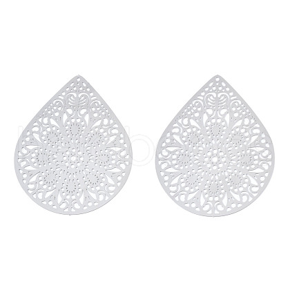 Non-Tarnish 201 Stainless Steel Filigree Pendants STAS-S118-036-1